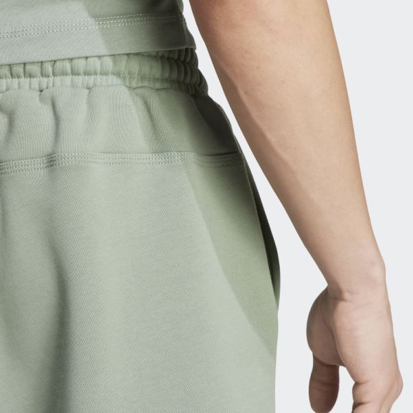 Short Lounge Polaire Adidas Vert Argent