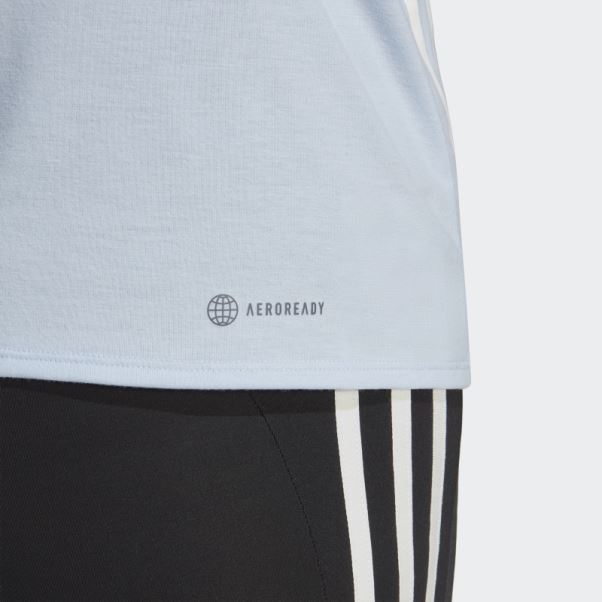 T-shirt Train Icons à 3 Bandes Bleu Aube Adidas