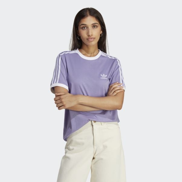T-shirt à 3 Bandes Adidas Adicolor Classics Lilas