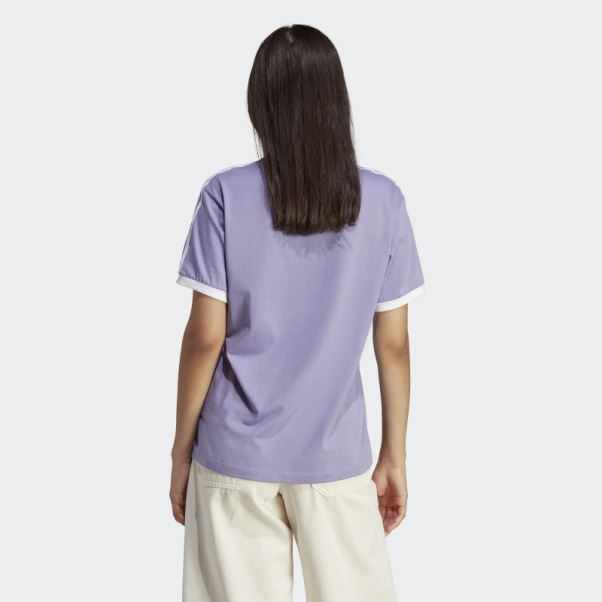 T-shirt à 3 Bandes Adidas Adicolor Classics Lilas