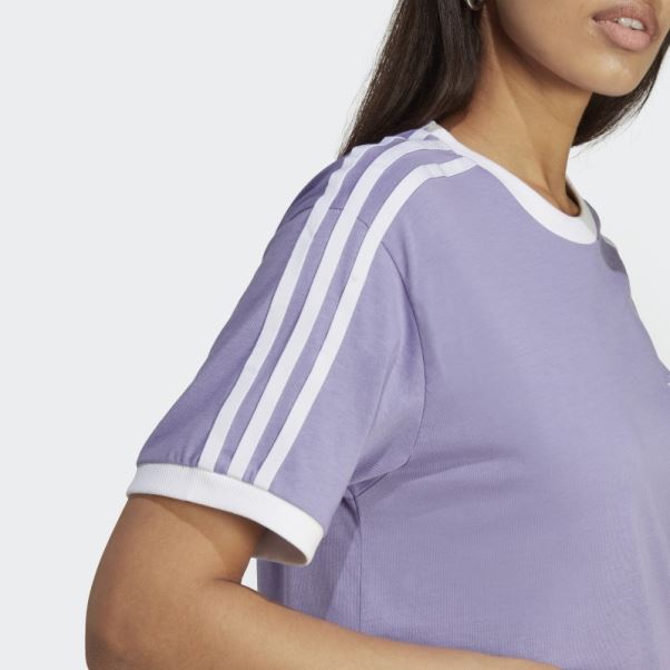T-shirt à 3 Bandes Adidas Adicolor Classics Lilas