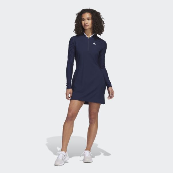 Robe De Golf Bleu Marine à Manches Longues Adidas Mode