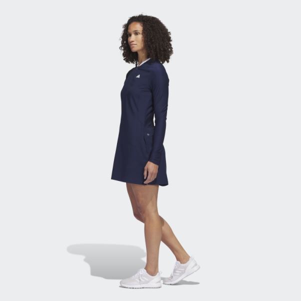 Robe De Golf Bleu Marine à Manches Longues Adidas
