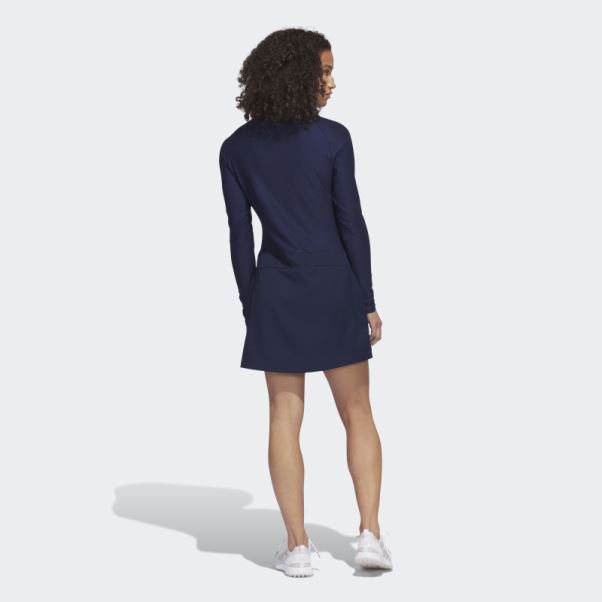Robe De Golf Bleu Marine à Manches Longues Adidas