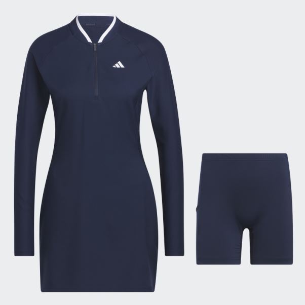 Robe De Golf Bleu Marine à Manches Longues Adidas