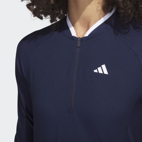 Robe De Golf Bleu Marine à Manches Longues Adidas