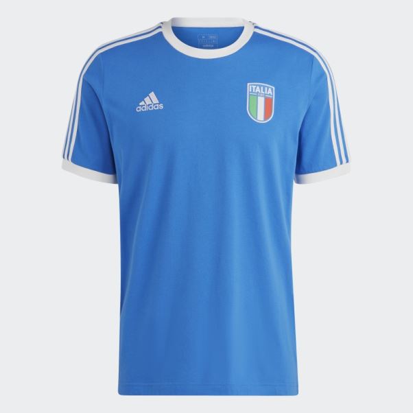 Italie 3 Bandes T-shirt Bleu Adidas