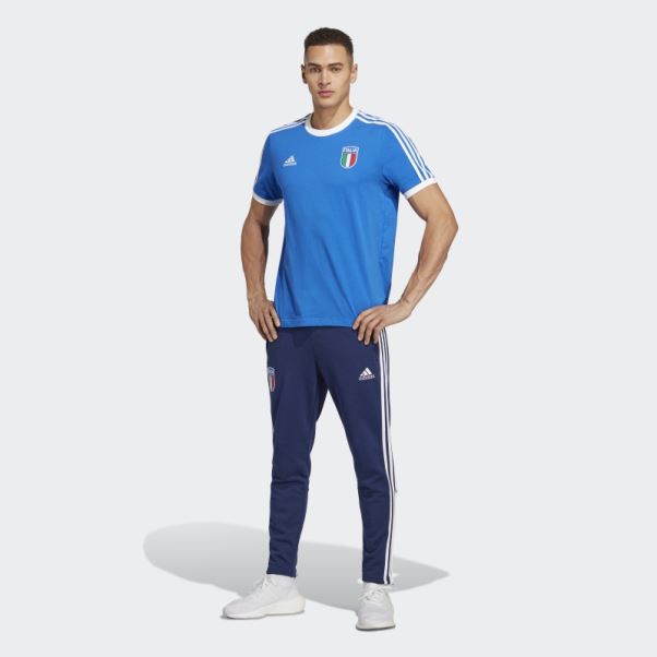 Italie 3 Bandes T-shirt Bleu Adidas
