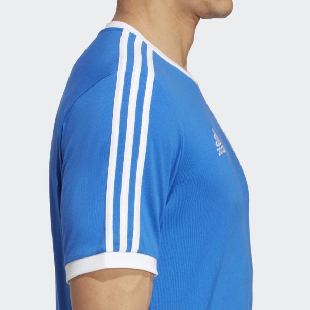 Italie 3 Bandes T-shirt Bleu Adidas