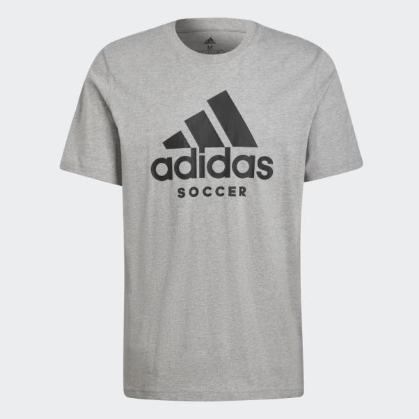 Tee Shirt Football Logo Adidas Gris Moyen