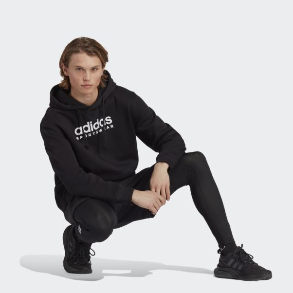 Adidas Sweat à Capuche Graphique Polaire All Szn Noir
