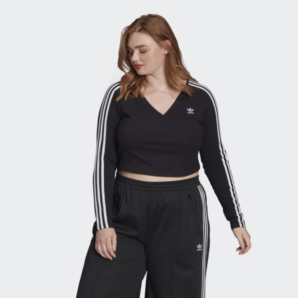 T-shirt à Manches Longues Adidas Adicolor Classics Noir (taille Plus)