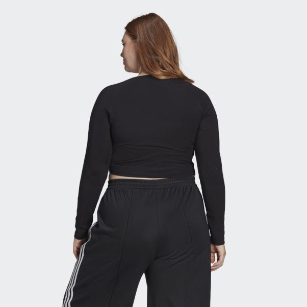 T-shirt à Manches Longues Adidas Adicolor Classics Noir (taille Plus)