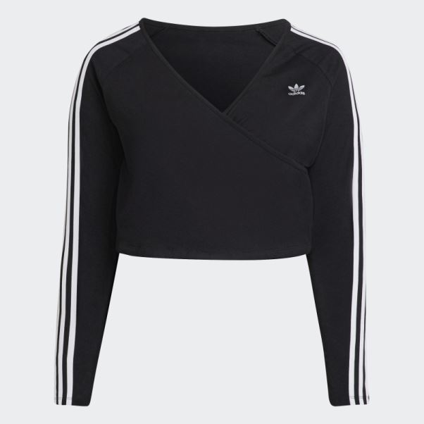 T-shirt à Manches Longues Adidas Adicolor Classics Noir (taille Plus)