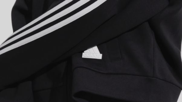 Sweat à Capuche Zippé Adidas Future Icons 3 Bandes Noir