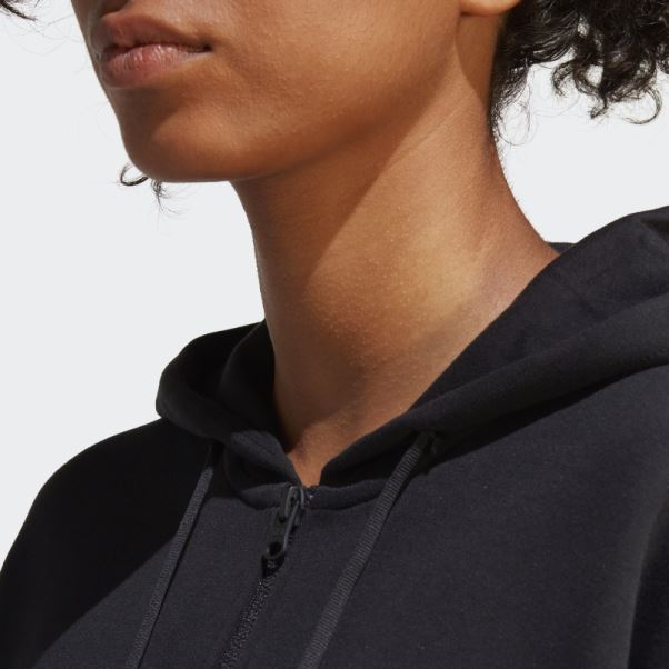 Sweat à Capuche Zippé Adidas Future Icons 3 Bandes Noir