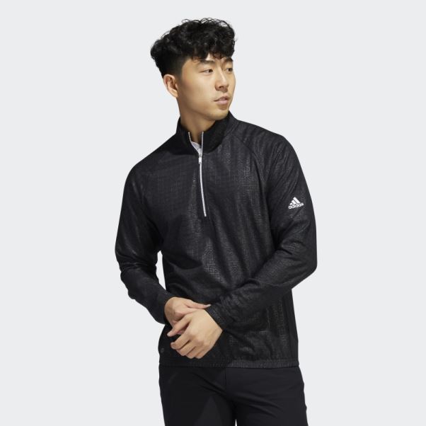 Pull Quart De Zip En Relief Adidas Noir