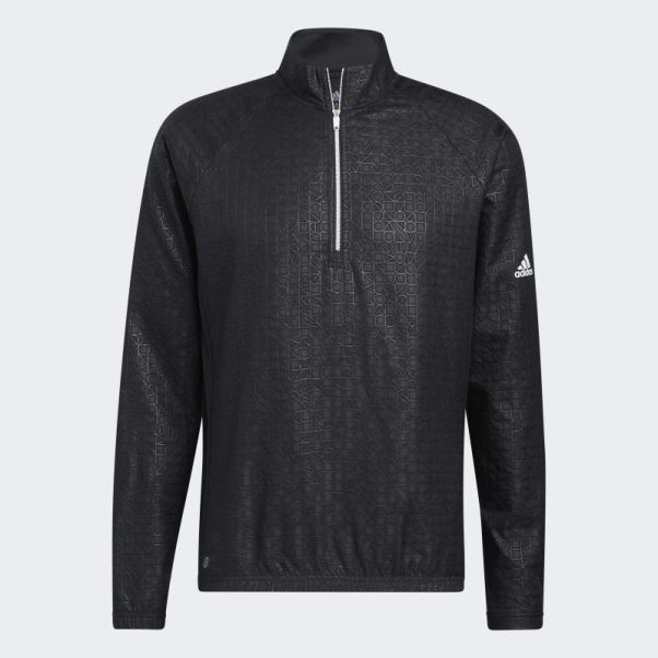 Pull Quart De Zip En Relief Adidas Noir