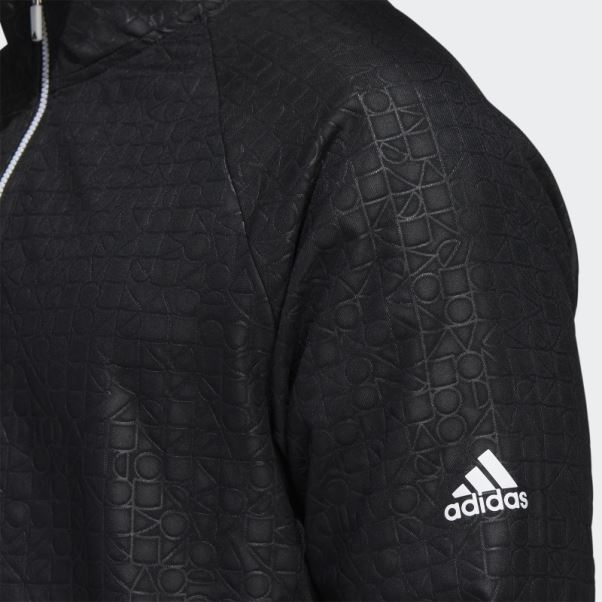 Pull Quart De Zip En Relief Adidas Noir
