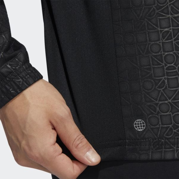 Pull Quart De Zip En Relief Adidas Noir