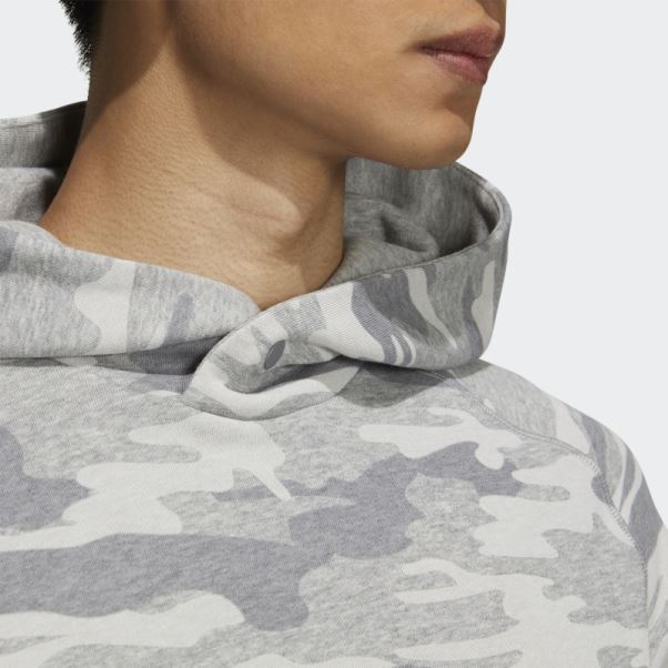 Adidas Go-to Camouflage Sweat à Capuche Gris Moyen