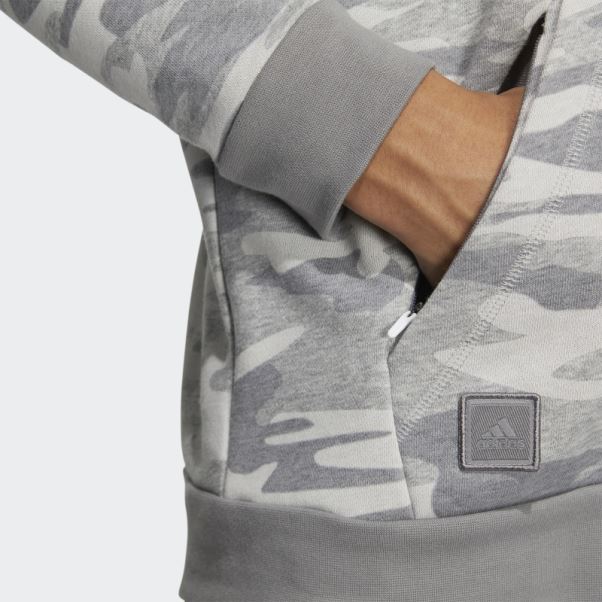 Adidas Go-to Camouflage Sweat à Capuche Gris Moyen