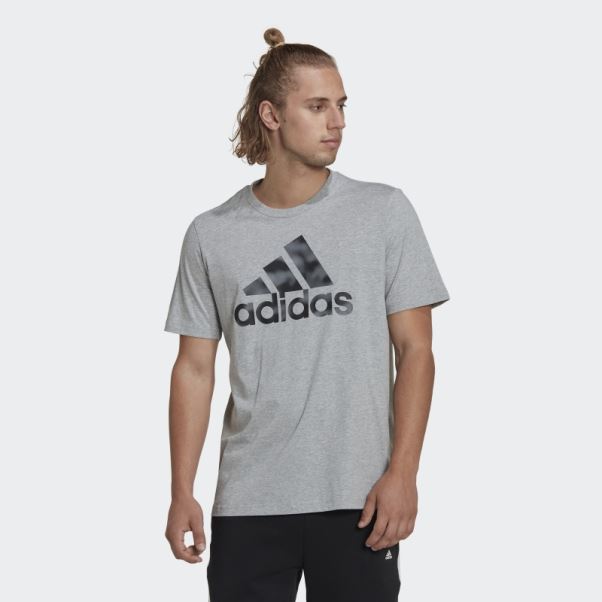 Tee Shirt Essentials Camo Gris Moyen Adidas