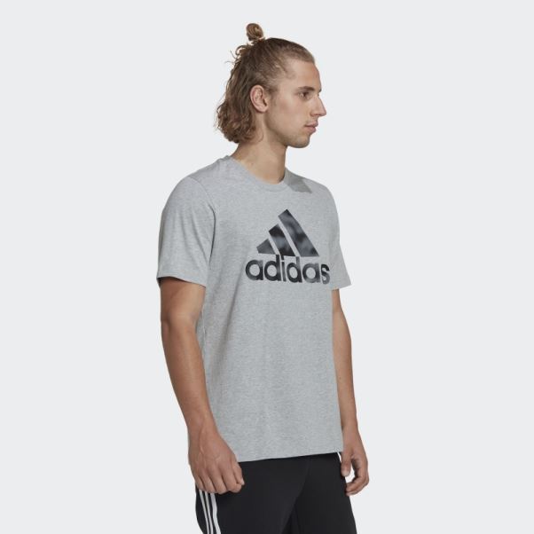 Tee Shirt Essentials Camo Gris Moyen Adidas