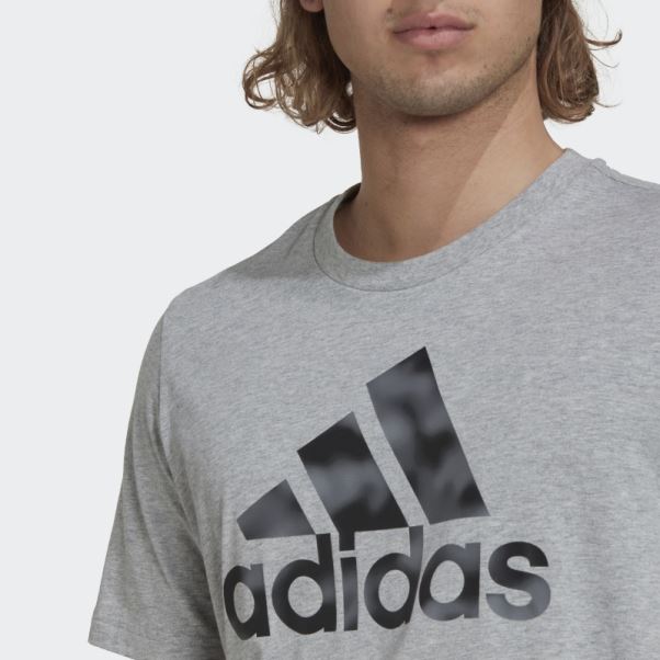 Tee Shirt Essentials Camo Gris Moyen Adidas