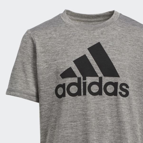 Chiné écusson De Sport Tee Gris Moyen Adidas