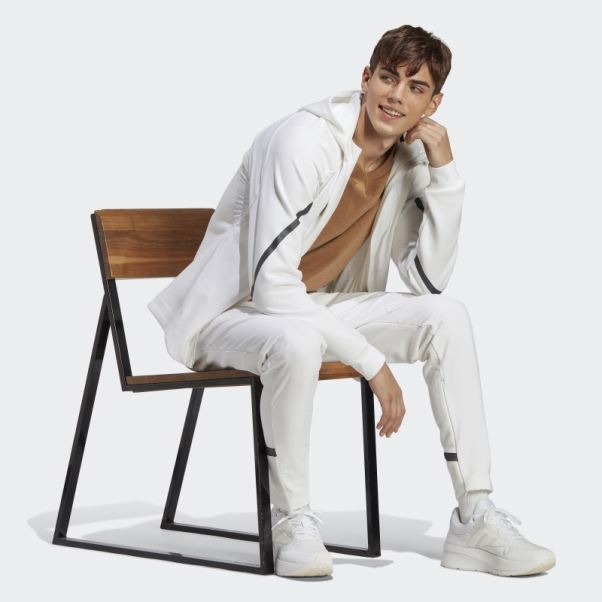 Veste De Survêtement à Fermeture éclair Intégrale Design 4 Gameday Premium Blanche Adidas