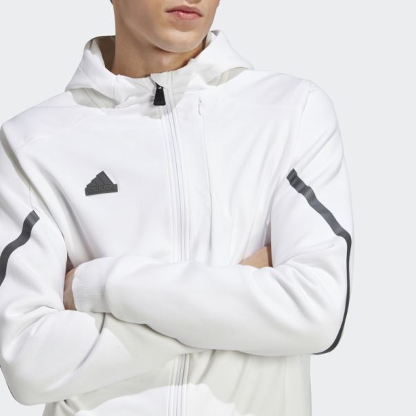 Veste De Survêtement à Fermeture éclair Intégrale Design 4 Gameday Premium Blanche Adidas