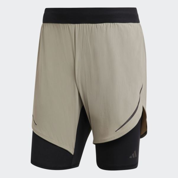 Short D'entraînement 2-en-1 Adidas Heat.rdy Hiit Galet Argenté