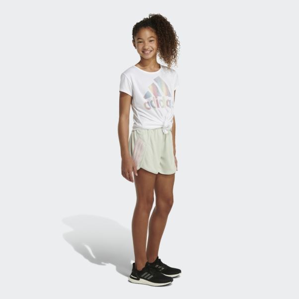 Short En Mesh à Rayures Vertes Adidas