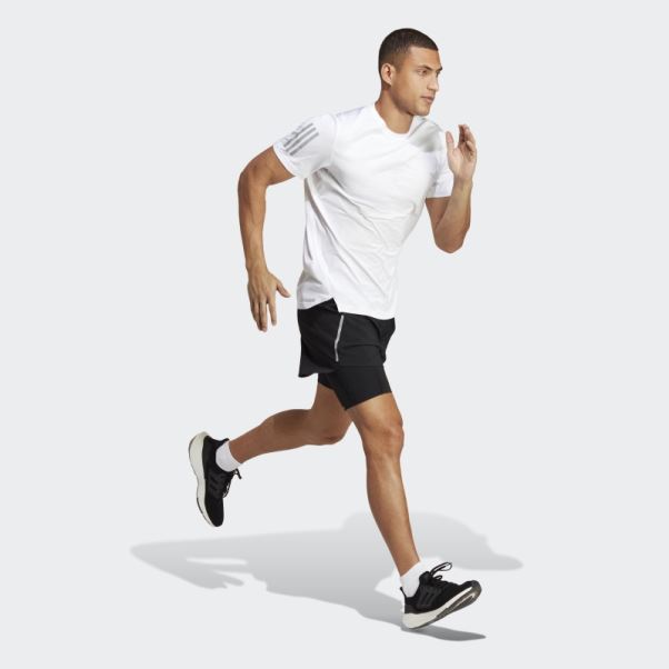 Adidas Short Noir Conçu Pour La Course à Pied 2 En 1