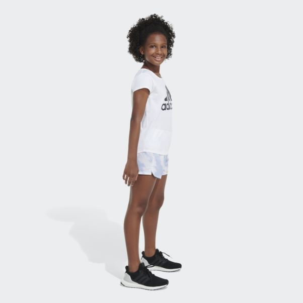 Aop Wovn Pacer Short23 Adidas Bleu Aube