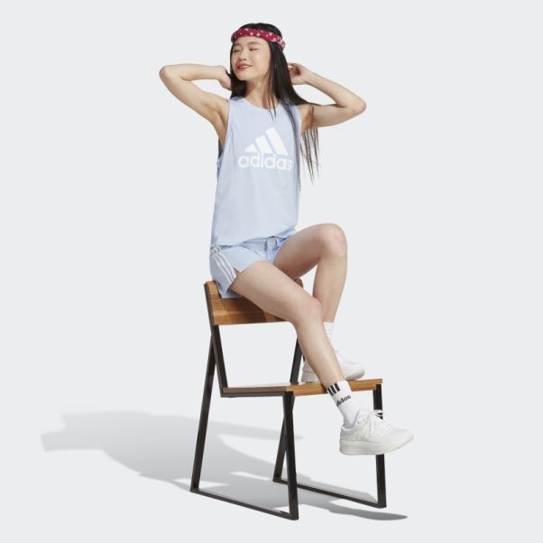 Adidas Essentials Slim 3-stripes Short Bleu Aube