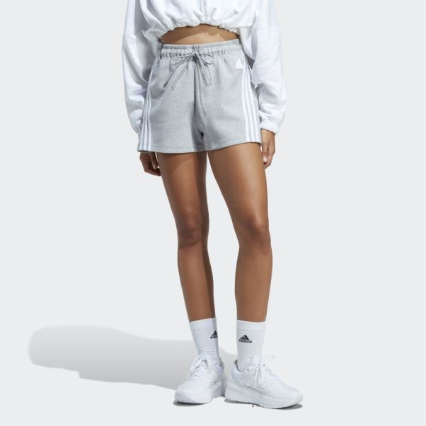 Short Adidas Future Icon 3 Bandes Gris Moyen