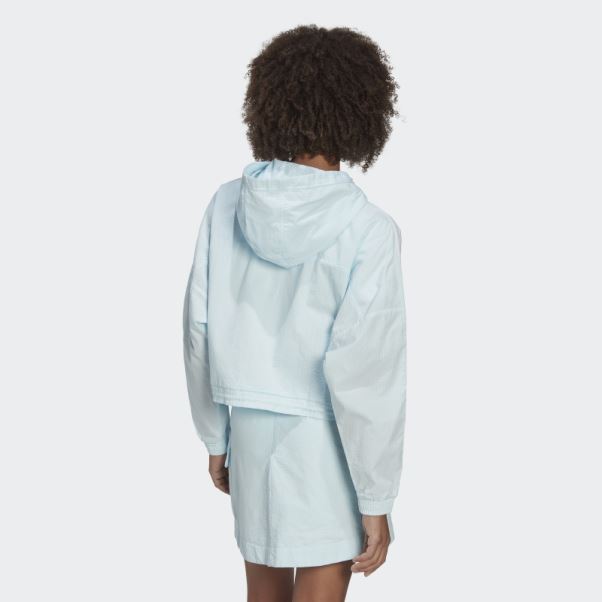 Adidas Adicolor Classics Popeline Veste De Survêtement à Capuche Bleu