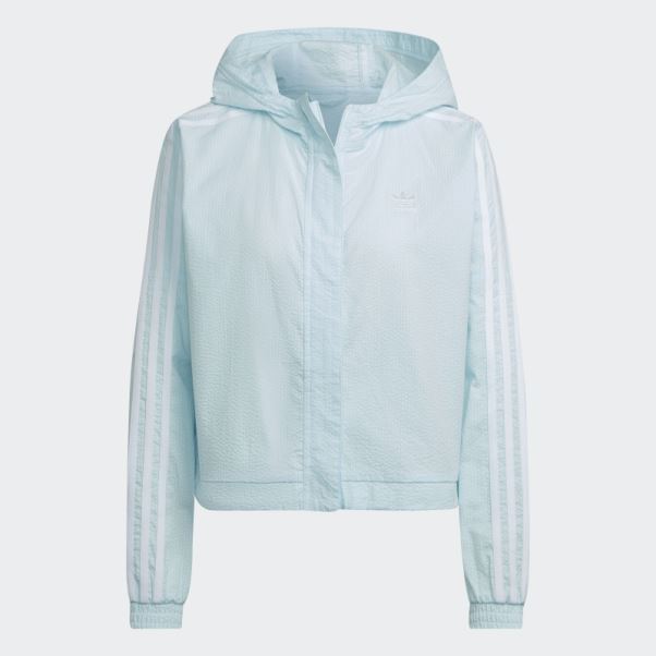 Adidas Adicolor Classics Popeline Veste De Survêtement à Capuche Bleu