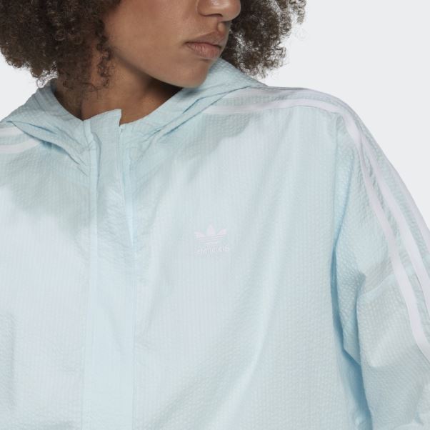 Adidas Adicolor Classics Popeline Veste De Survêtement à Capuche Bleu
