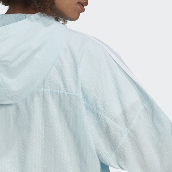 Adidas Adicolor Classics Popeline Veste De Survêtement à Capuche Bleu