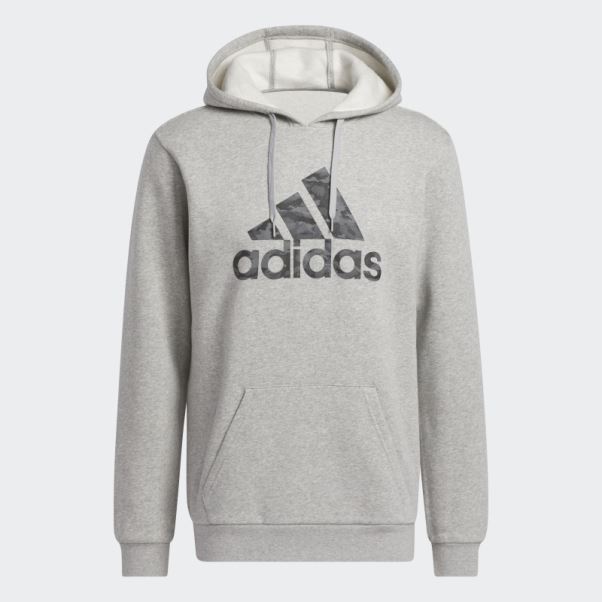 Sweat à Capuche Camouflage Sportswear Adidas Gris Moyen