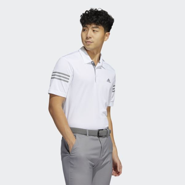 Polo Blanc 3 Bandes Adidas