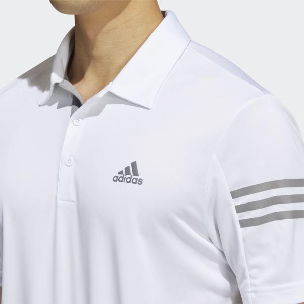 Polo Blanc 3 Bandes Adidas