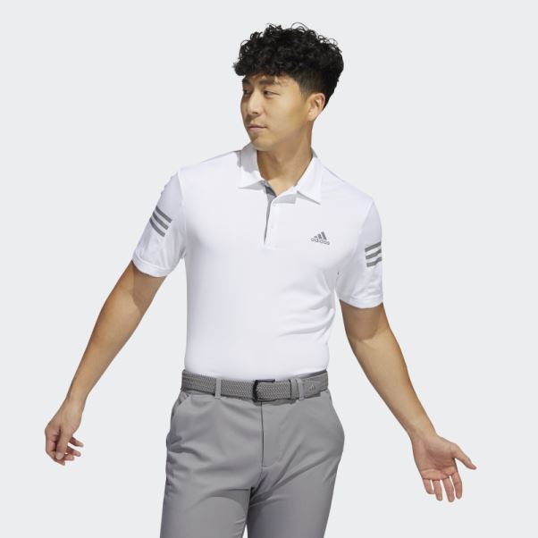 Polo Adidas Blanc 3 Bandes