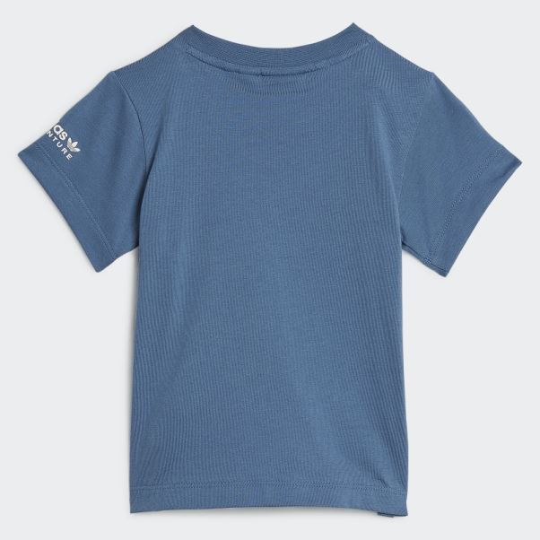 Tee Shirt Disney Mickey Et Ses Amis Altéré Bleu Adidas