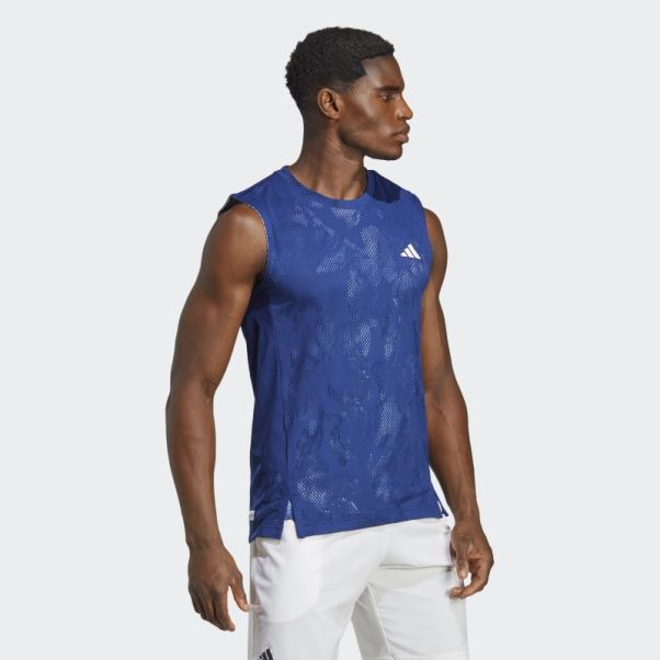 Adidas Melbourne Tennis T-shirt Sans Manches Victoire Bleu