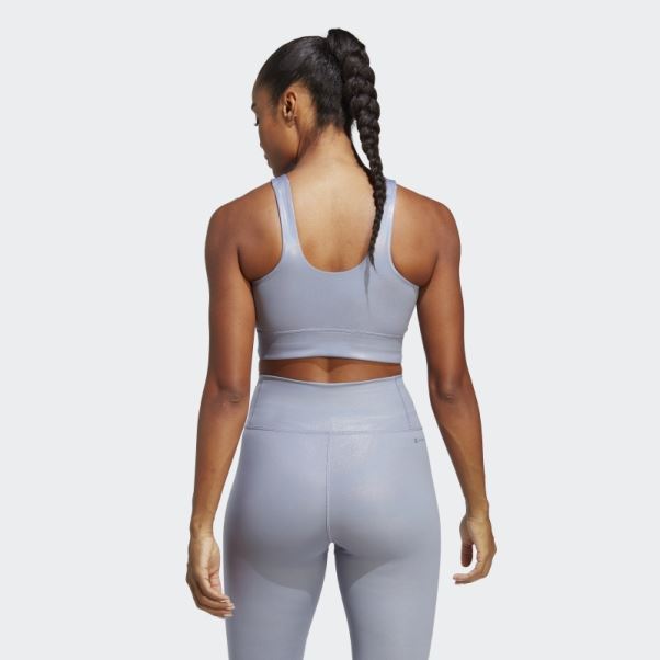 Soutien-gorge Long à Maintien Moyen Powerimpact Training Violet Argent Adidas