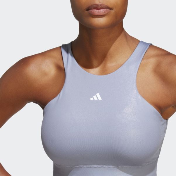 Soutien-gorge Long à Maintien Moyen Powerimpact Training Violet Argent Adidas